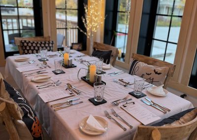 table set up for six