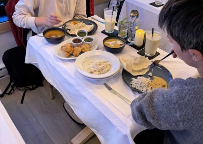 people enjoying a meal