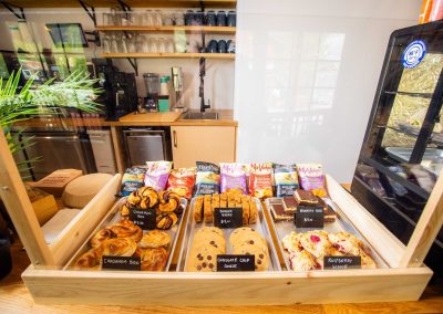 various pastries on display