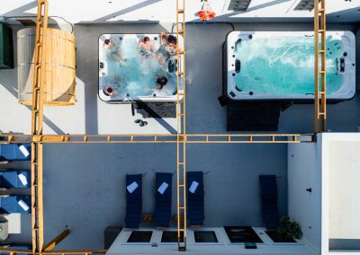 jacuzzi and sauna pictured from above