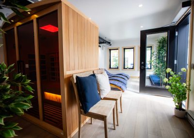 chairs beside a sauna