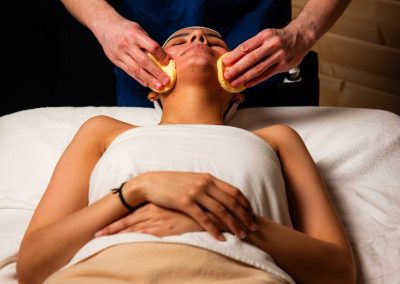 person having a facial treatment