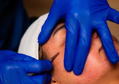 person having a facial treatment