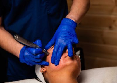person having a facial treatment