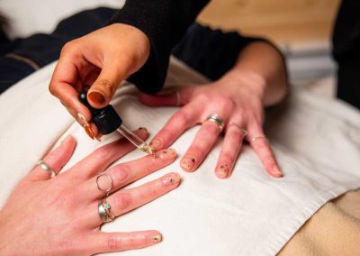 person having a nail treatment
