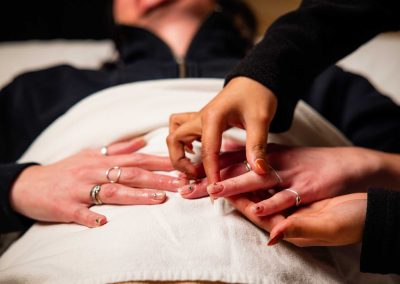 person having a nail treatment