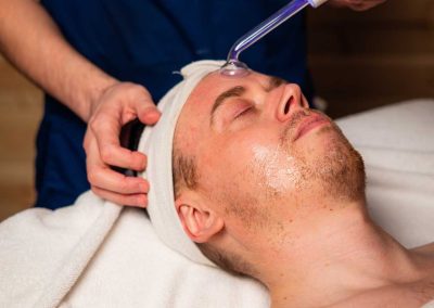 person having a facial treatment