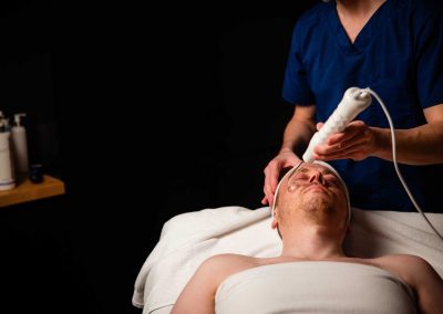 person having a facial treatment
