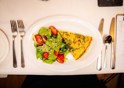 salad and quiche