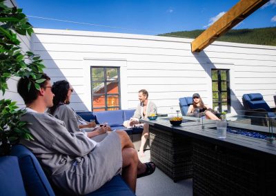 people in robes, chatting